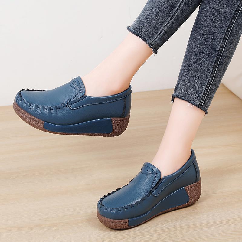 35-41 Women's Oversized Comfortable Thick Soled High Rise Sponge Shoes Mother's Shoes Lazy Shoes Loafers Shoes