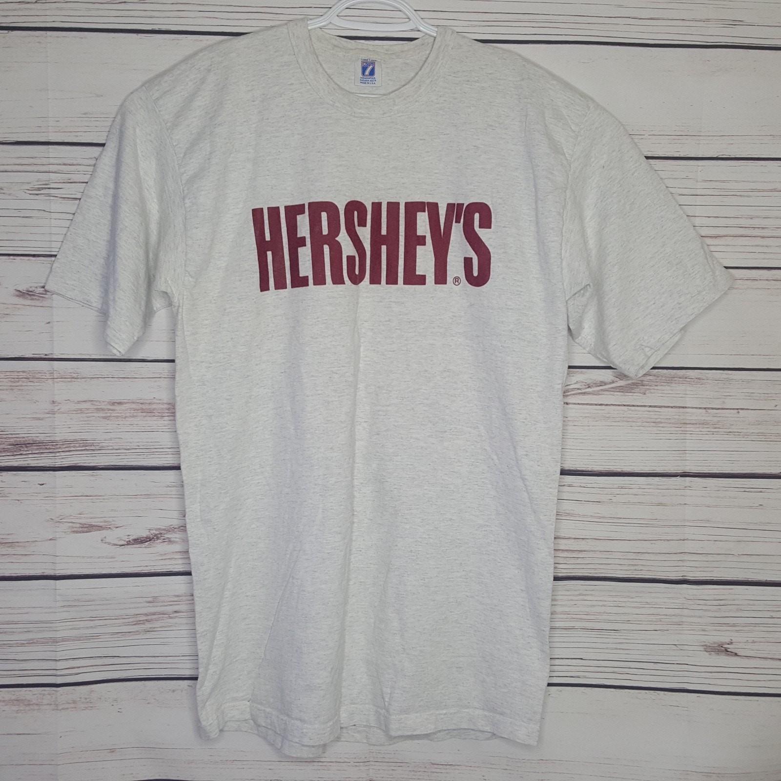 Винтажная футболка HERSHEY S с вышитым логотипом Chocolate Spell Out Single Stitched, размер XL XXXXL