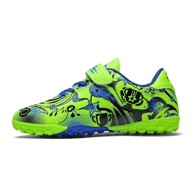 Children'S Football Shoes Tf Broken Nails Boys And Girls Teenagers Students Anti-Skid Ag Nails Leather Foot Velcro Training