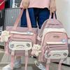 Ins Students School Bags Large Capacity Large Handbag Portable Girls Shoulder Bags  Student