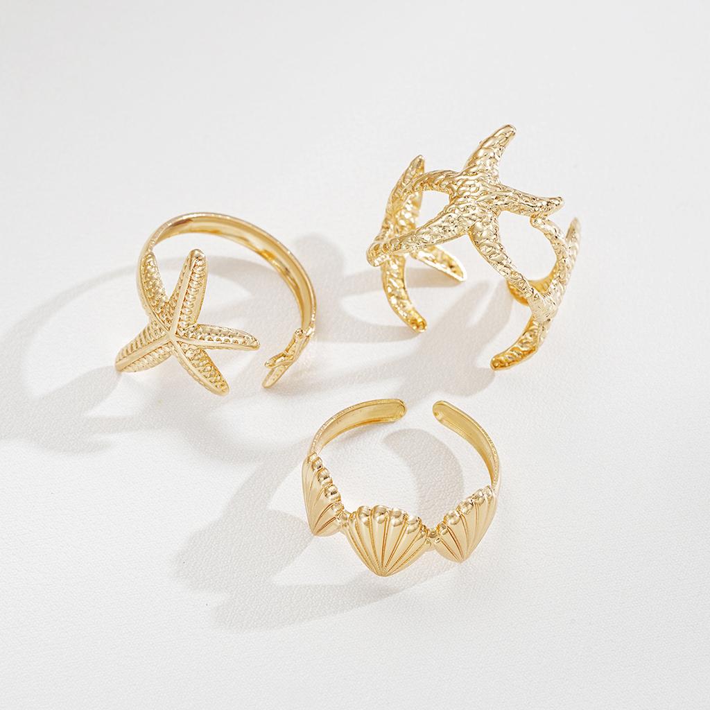 3 Pcs Golden Color Metal Chunky Rings Set For Women , Minimalist Crossing Rings , Women Stacked Stackable Minimalist Ring Jewelry