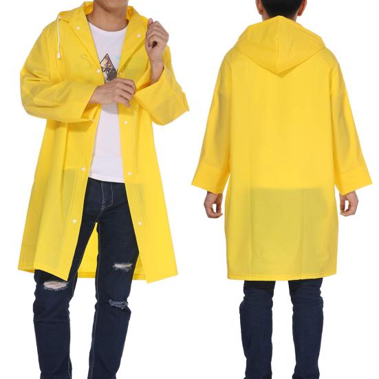 Unisex Outdoor Waterproof Thicken Hooded Reusable Raincoat Rain Poncho Rainwear