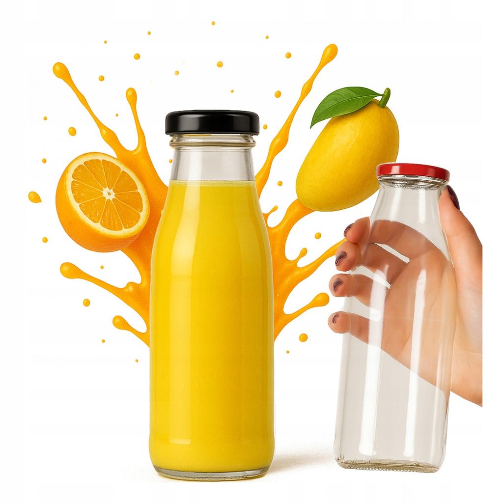 20pcs. Bottles For Juice Kubuś 500Ml Glass Bottle For Juices + Cap 20X