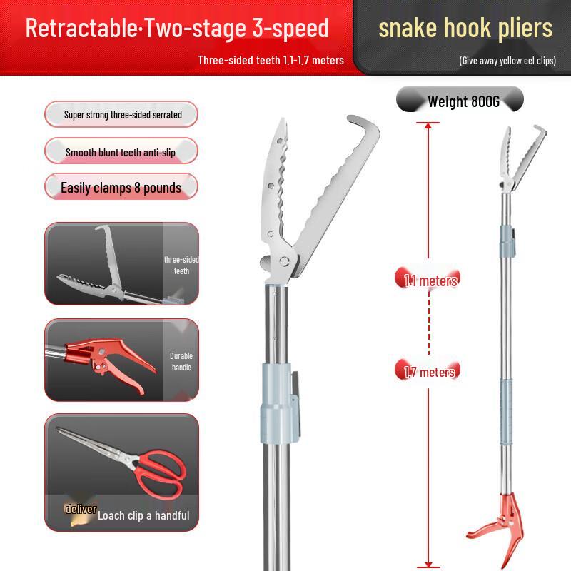 Lilang Extendable Anti-Bite Snake Catcher Tongs