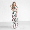 Women's Summer Long Dress Floral Print Boho Beach Dress Tunic Maxi Dress Evening Party Dress