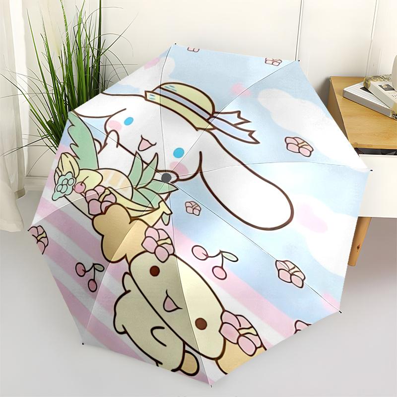 

1pc Cinnamoroll Fruit Basket with Automatic Opening/Closing Umbrella - Portable Folding Design, 8-Bone Iron Frame Outdoor Umbrella, Festival Gift for
