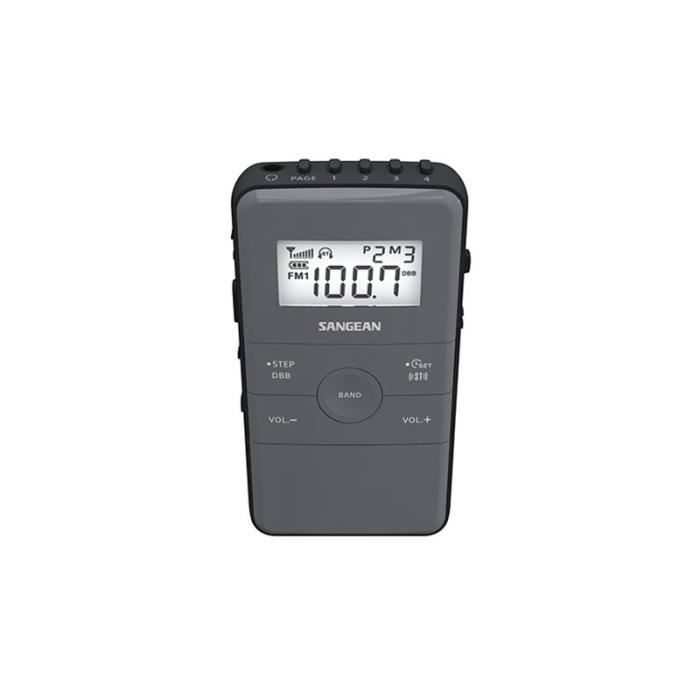 Radio portable FM/AM Sangean - Pocket 140 Noir - Batterie rechargeable - 40 préréglages