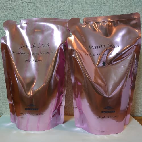 MIlbon Jemile Fran Heat Gloss M Shampoo 400ml Treatment 400g Refill Set [jemile Fran]