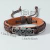Punk Pirate Style Skull Bangles Men Personality Retro Leather Bracelet Hand-woven Jewelry Halloween Gifts Wholesale