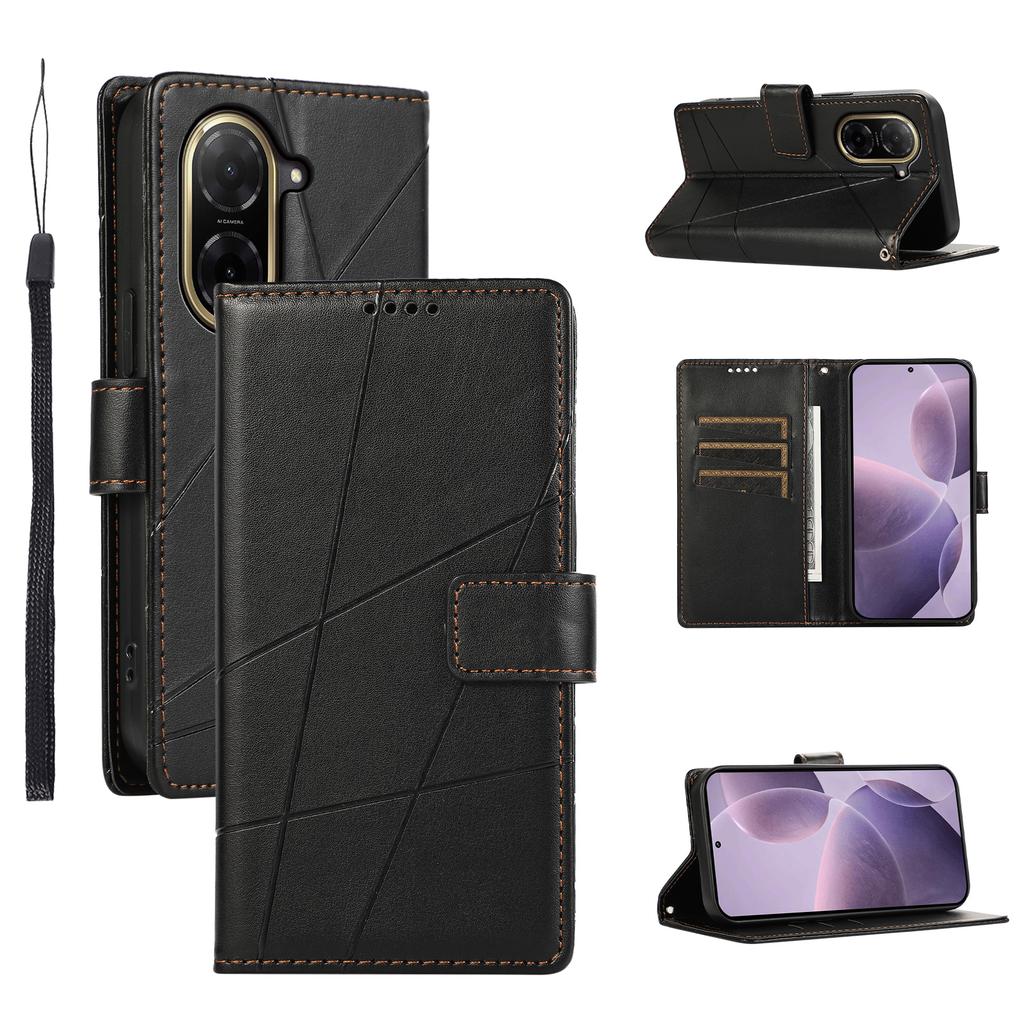 DF-06 Pro Xiaomi Redmi A5 4G (171,7 mm)/Pouzdro na telefon Poco C71 4G Kožený kryt peněženky s linkovým potiskem