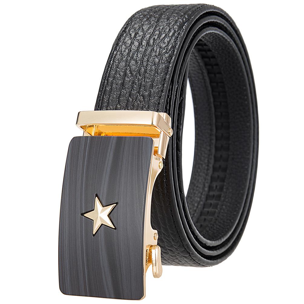 

Модный мужской ремень, ремень из коровьей кожи первого слоя с автоматической пряжкой, ремень из коровьей кожи первого слоя Ly25-0843-5 110cm-130cm