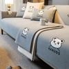 Chenille Sofa Cushion for All Seasons, Embroidered Non-slip Seat Cushion, Simple Cartoon Sofa Cover with Cloth Towel