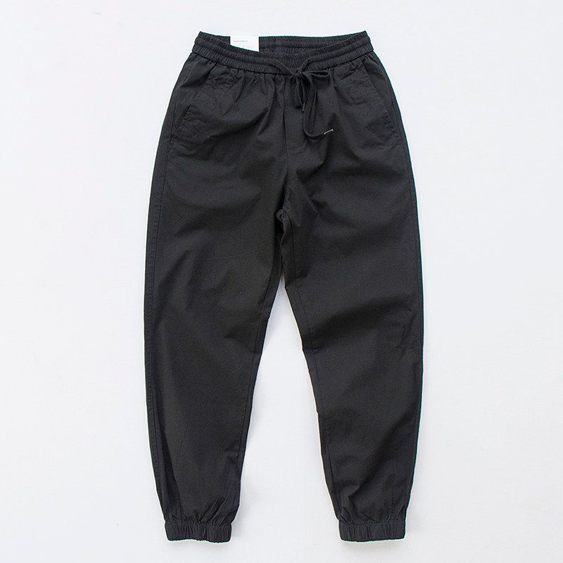 Easiest for Match Pure Cotton Elastic Quick-Drying Drawstring Workwear Pants Black 4XL