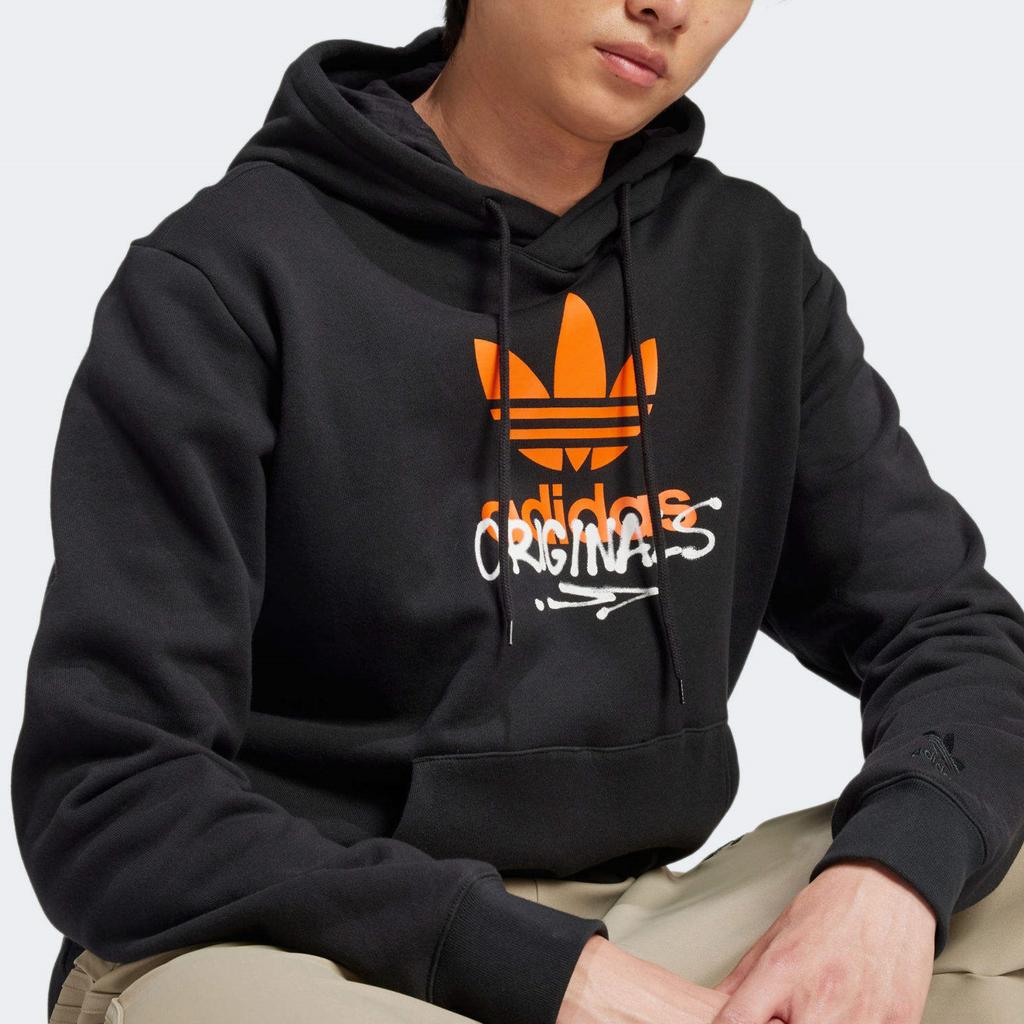 adidas Originale Trainingsbekleidung Straße Bequem Weich Vielseitig Mit Kapuze Langarm Amerikanischer Vintage Hoodie Herren Hoodie Schwarz IZ2581