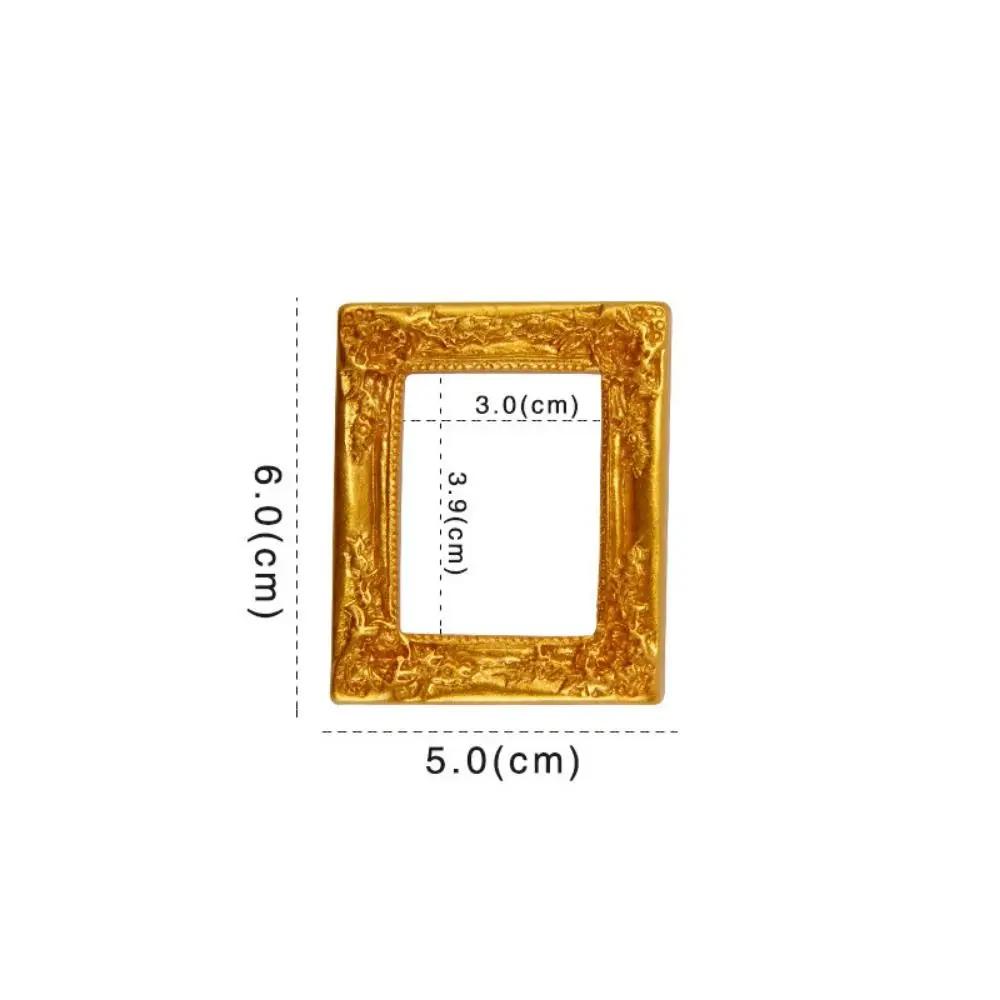 Durable DIY Resin Photo Frame Rustic 3D Mini Mirror Props Miniature Mirror Small Model Phone Shell Material
