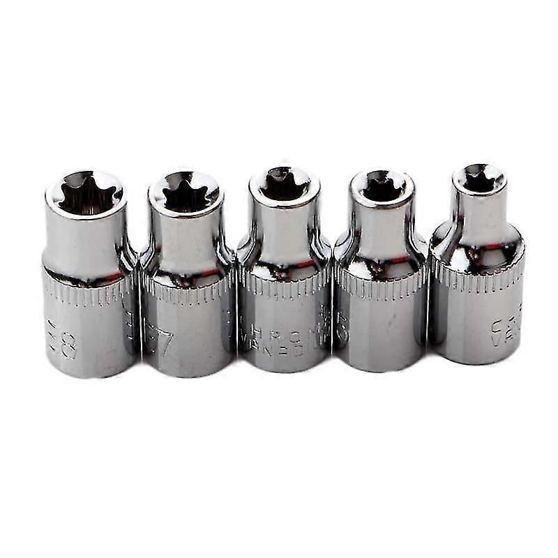 Set of 14 star-shaped Torx sockets type E I Ratchet box I Socket set Profile E (external Torx) E4 - E24