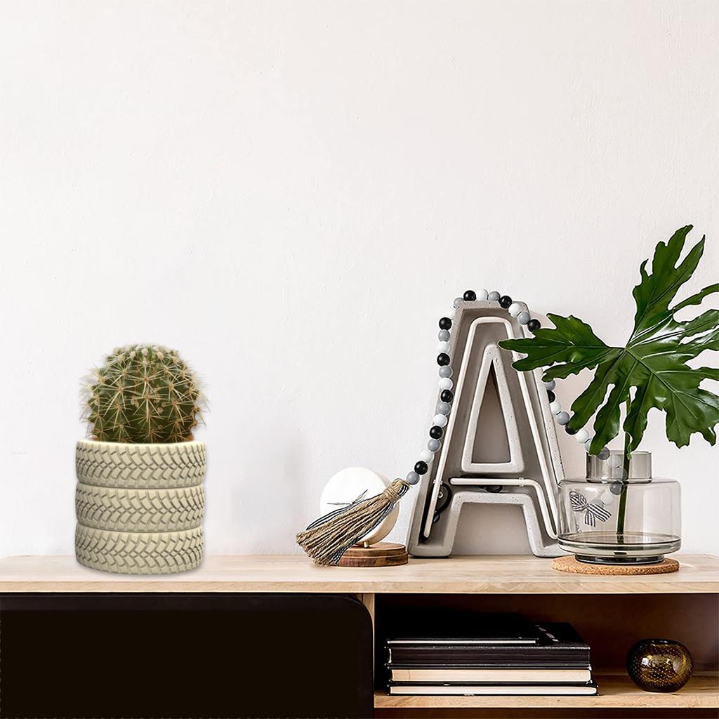 Elegant Tyre Sturdy Silicone Mould Portable for Resin and Clay Creative Flower Pots Pen Holder Cast Craft Supplies