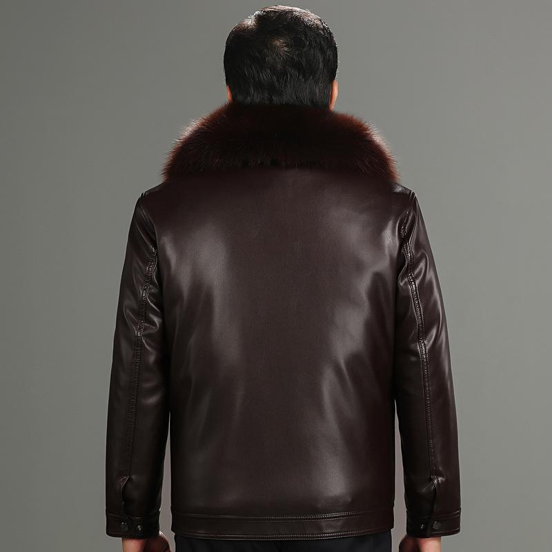 Men'S Liner Leather Jacket New Men'S Fur Collar Liner Removable Two-Piece Leather Jacket Warm