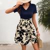 Women's Summer Casual V-neck Dress, Bohemian Floral A-line Dress
