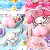 4pcs Cute Sanrio Butt 3D Relief Stickers Kuromi Melody Creative Squeeze Decompression Toy Decals Guitar Phone Notebook Sticker