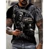 Modisches Herren-Rundhals-Kurzarm-3D-Casual-Farbprint-Casual-Kurzarm-Rundhals-T-Shirt