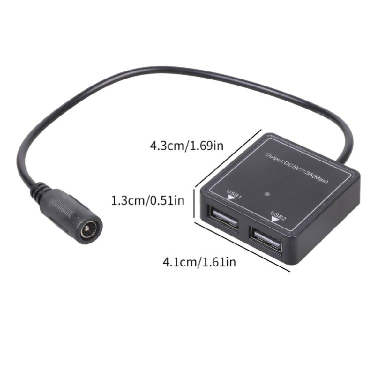 6V30A to 5V3A USB Fast Charge Car Charging Adapter DC5521 to Two USB Connection