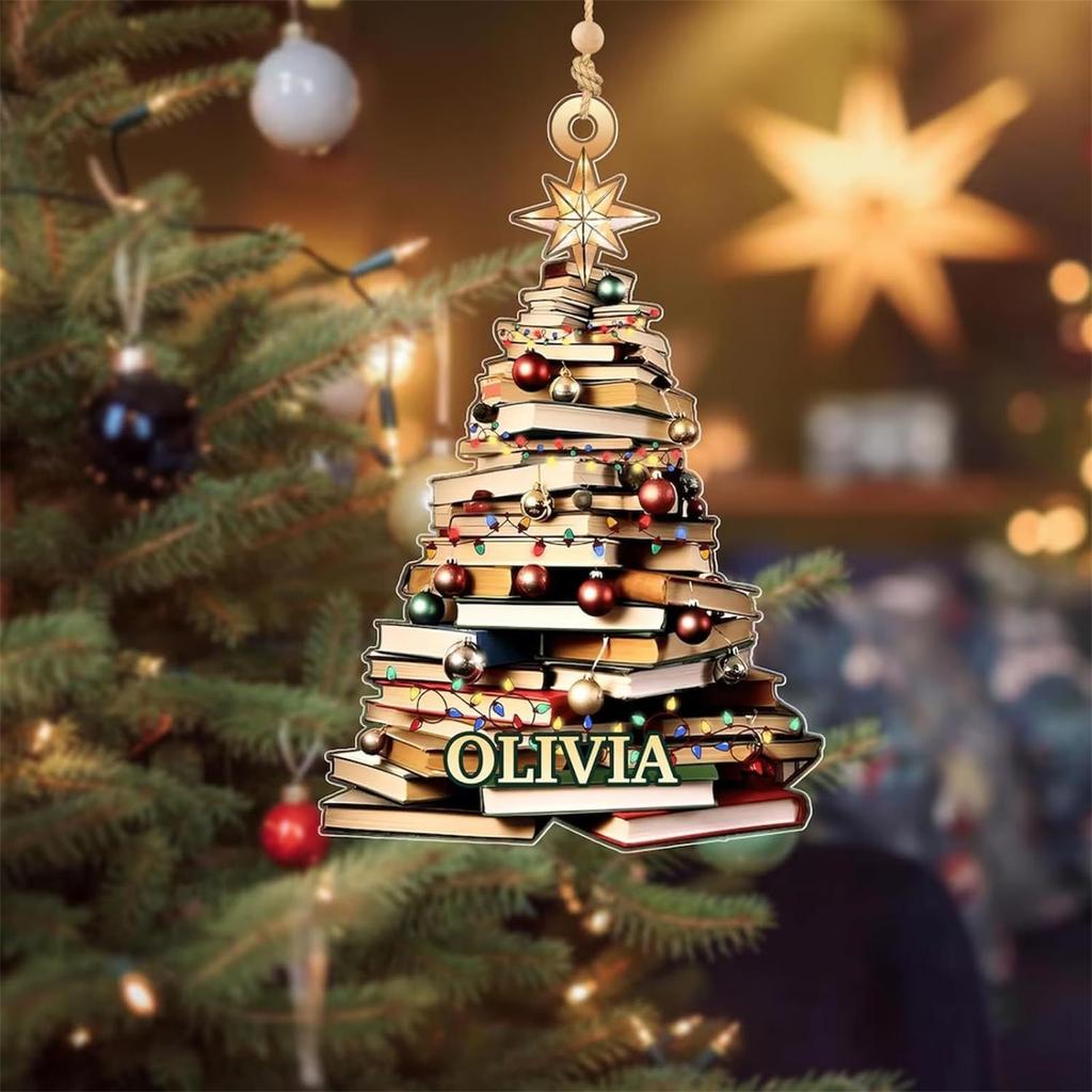 Weihnachten Baum Buch Dekorationen Baum Acryl Ornamente Weihnachten Baum Hängen Anhänger Decor