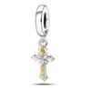 925 Silver Nossa Senhora Aparecida Dangle Cross Charms Pendants Fit Qikaola Bracelets DIY Jewelry For Women