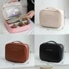 Bolsa de Maquiagem Estilosa de Grande Capacidade com Material PU à Prova d'Água para Viagem e Uso Doméstico