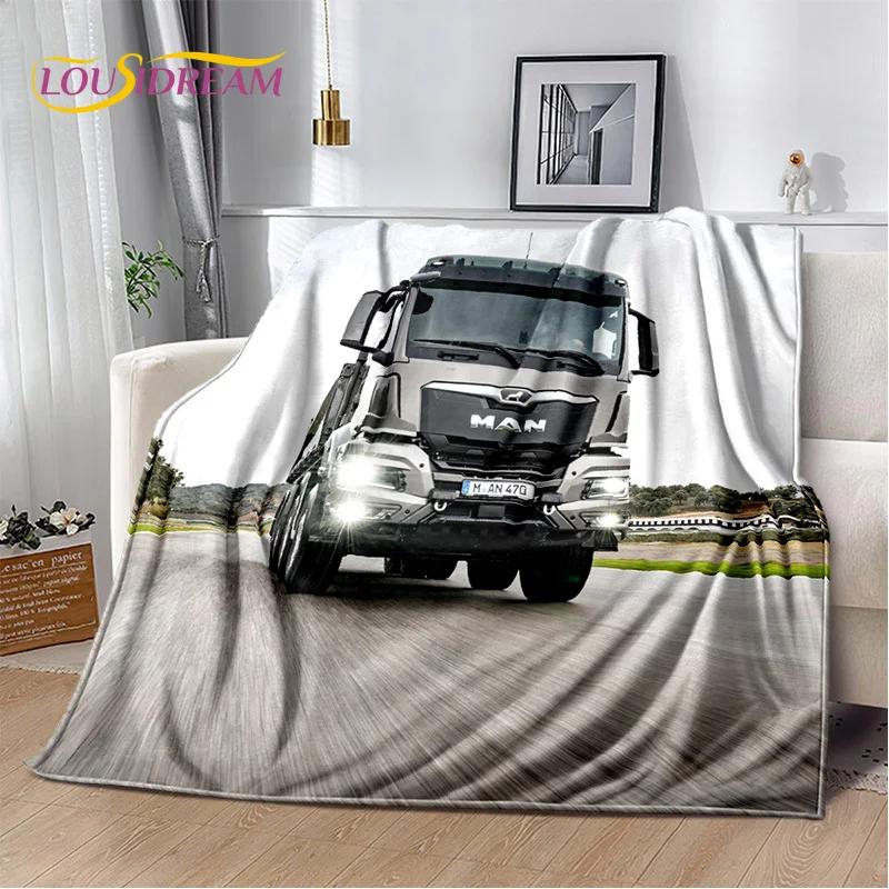 HD Man Truck Lorry 3D Printing Soft Flannel Blankets,Throw Blanket Comfortable Blanket for Picnic Beds Sofa Home Bedroom Gifts