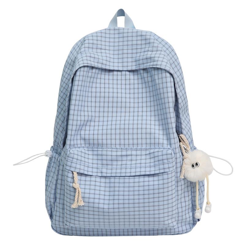 Plecak Szkolny na Kampus Kratkowany Plecak Duża Pojemność Podróżny Lekki Plecak