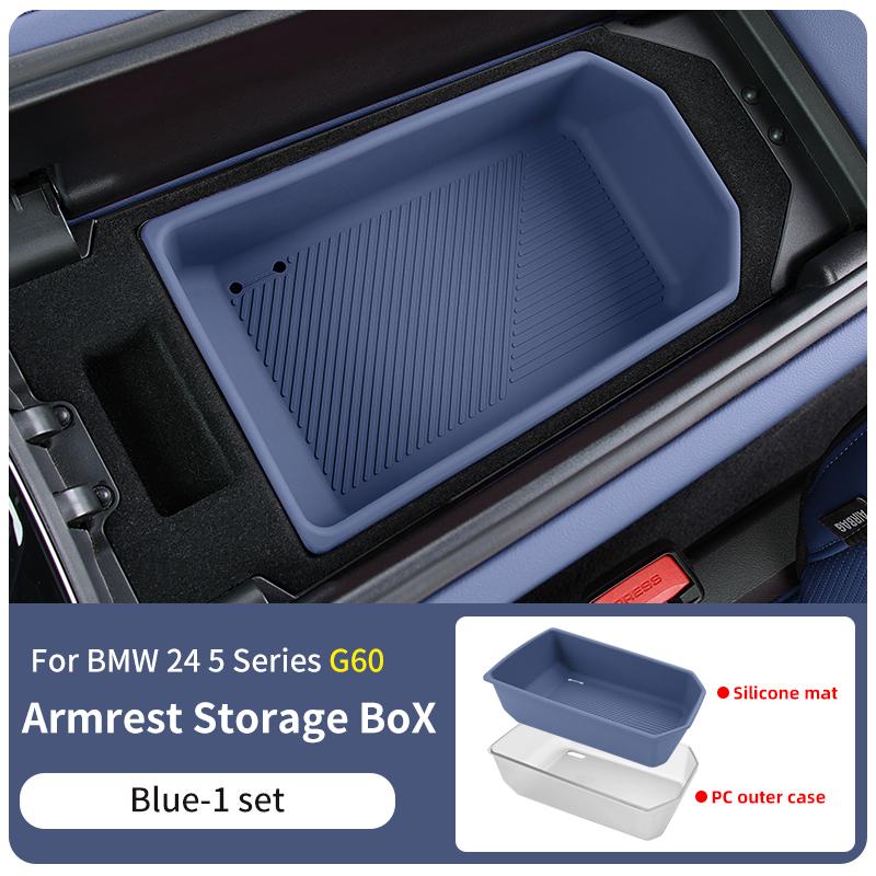 

2025 Hot Silicone Car Central Armrest Storage Box Container Holder Tray For BMW 5 Series G60 2024 Auto Interior Decoration Acces
