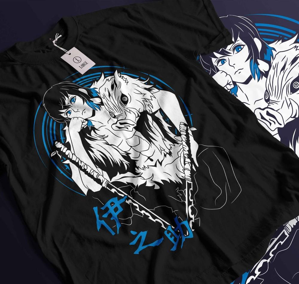 

demon slayer kimetsu no yaiba T-shirt inosuke mask Anime Manga T-shirt Gift 210 M