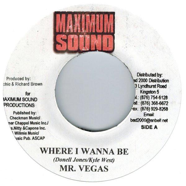

7inch Record MR. VEGAS - Where I Wanna Be NONE Maximum Sound 2001 UK Reggae, Ska & Dub Used
