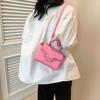 French Niche Texture Small Handbag for Women Spring and Summer Fashion Crocodile Pattern Small Square Bag Simple Shoulder Bag