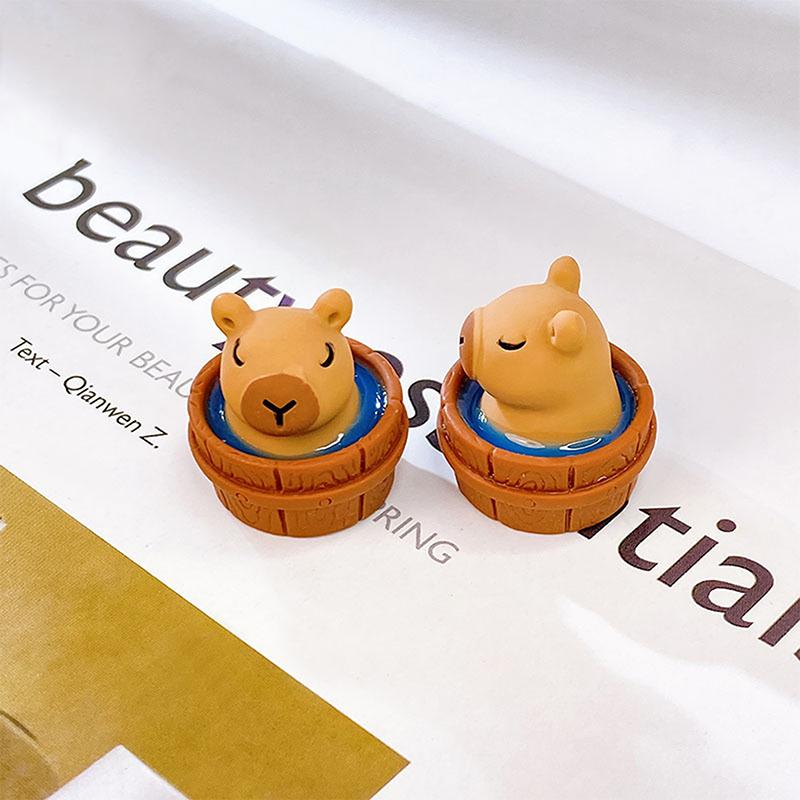 Mini Capybara Resin Miniature Figurine Resin Diy Accessories Desktop Small Ornaments Homemade Car Decoration Figurines