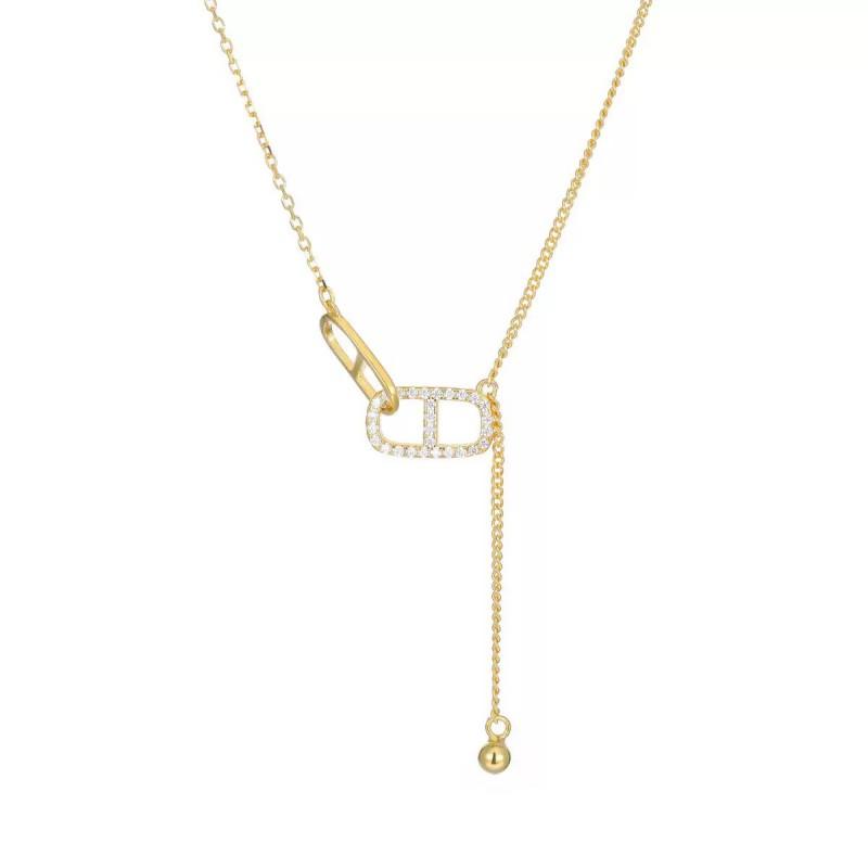 18K Gold Plated Pig Nose Necklace Women Simple Korean Style Ins Cold Fashion Clavicle Chain