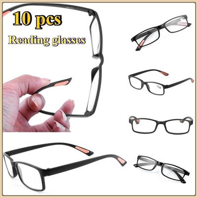 10 pcs Lunettes de vue portables vintage flexibles Monture ultra-légère Lunettes de lecture Ordinateur