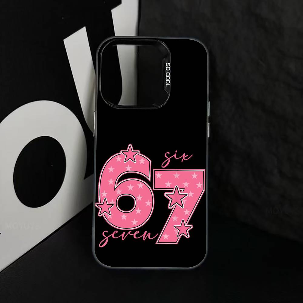 S-Six S-Seven 67 SS Phone Case For iPhone 17,16,15,14,13,12,11 Plus,Pro Max,XS,Colorful Silver Phone Case Funda Cover