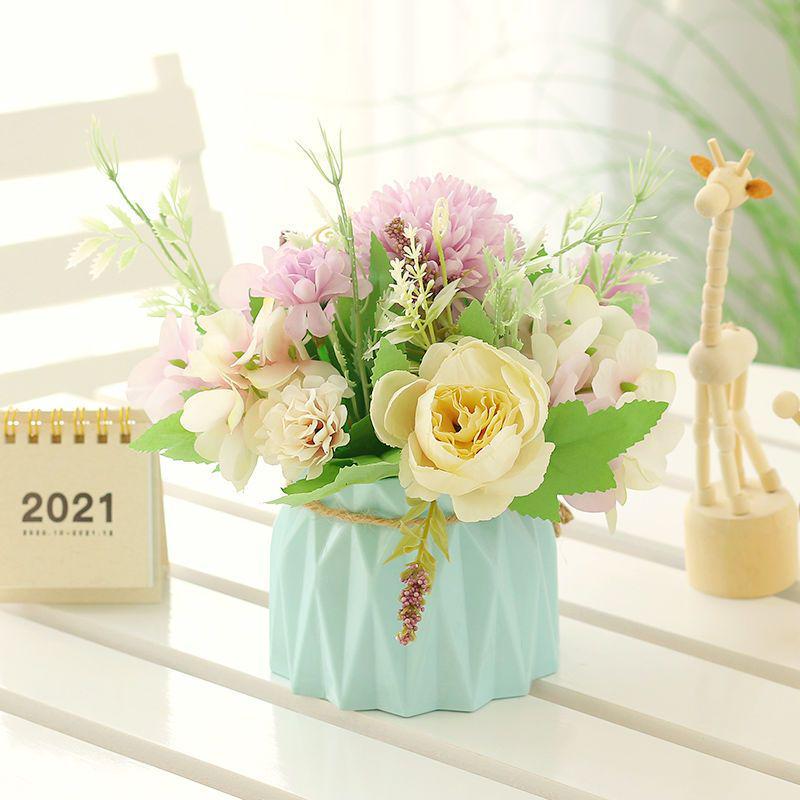 Artificial Flowers Desktop Ornament for Living Room and Dining Table Decoration