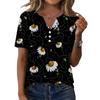 Women's Halloween Printed V-Neck Short Sleeve T-Shirt with Pocket, Loose Fit