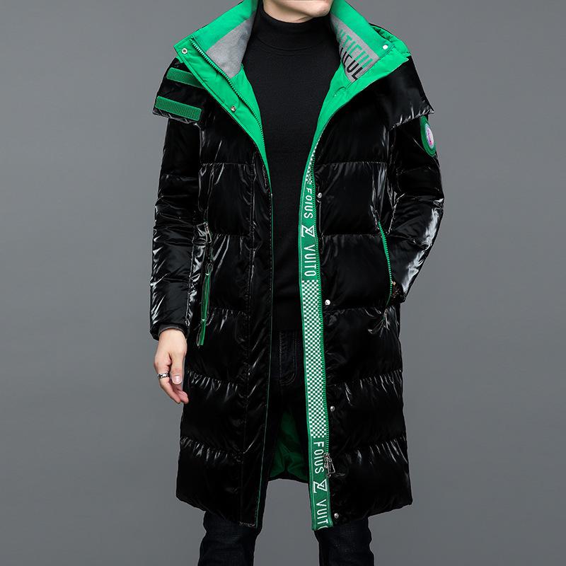 

Чоловічий довгий пуховик з капюшоном 2025 - Теплий зимовий верхній одяг з 90% качиного пуху Extra Large