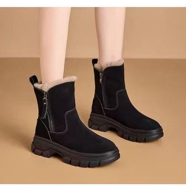 Thick-soled snow boots winter piled and thickened  new Northeast cotton shoes heightened warm boots 35