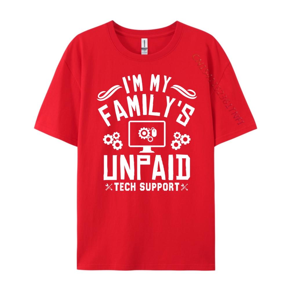I M My Family Unpaid Tech Support Computer Engineer Anime T Shirts Man Clothes Graphic Cotton Short Sleeve