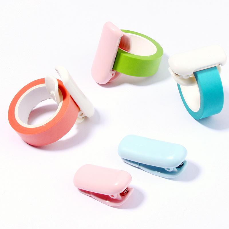Paper Tape Cutting Clip Mini Hand-Torn Tape Holder Hand Tape Stainless Steel Serrated Blade Cutter Office Accessories