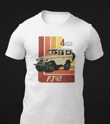 Retro Land Cruiser FJ40 SUV 100% Baumwolle T-Shirt Herren T-Shirts Top