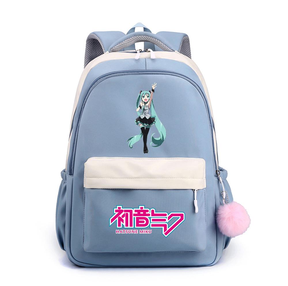 Anime Cartoon Hatsune Miku Printed Large Capacity Waterproof Backpack for Teenger Student Girl Boy Schoolbag Bookbag Kid Gift Travel Bag