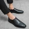 Men's Loafers slip on Round Toe Low-heel British Business Casual Fashion Breathable Young Hair Stylist Pedal Peas Shoes for men