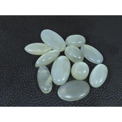 11Pcs Natural Moonstone Oval Cabochon Loose Gemstone Lot 110Cts. 17-21 MM A-815