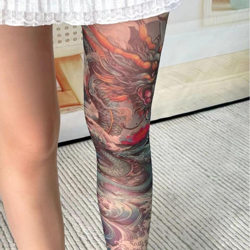 Flower leg leggings, women's thin design, anti hook silk, niche creative, bare leg artifact, sexy spicy girl pantyhose